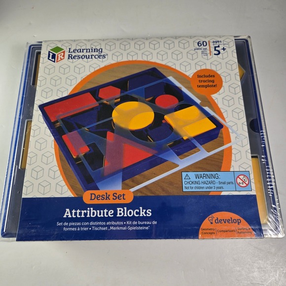 Learning Resources Other - Learning Resources Desk Set Attribute Blocks 60 Piece Educational Toy Age 5 Plus